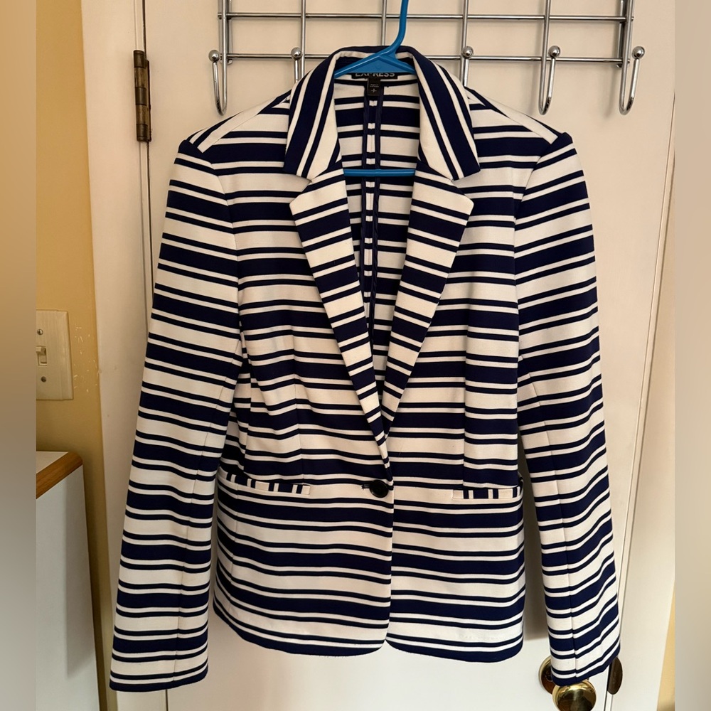 Express Striped Blazer in Navy and White Size S